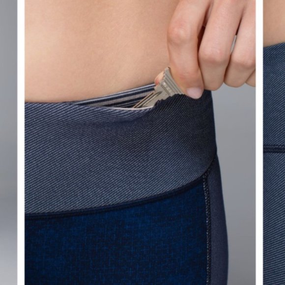 EUC LULULEMON Wunder Under Crop Pant Size 8 Sashico Inkwell Blue - Picture 4 of 7